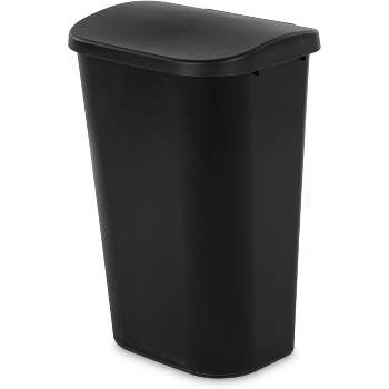 Hefty 13.3 Gallon Trash Can, Plastic Touch Top Kitchen Trash Can, Black - Gray