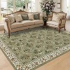 8x10 Green Modern Foldable Area Rug, Low Pile Non-Slip Washable Carpet for Living Room & Bedroom, Soft Indoor Floor Mat - 2 of 4