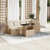 vidaXL 7 Piece Patio Sofa Set with Cushions Beige and Cream Poly Rattan - Without Storage - 2 of 4