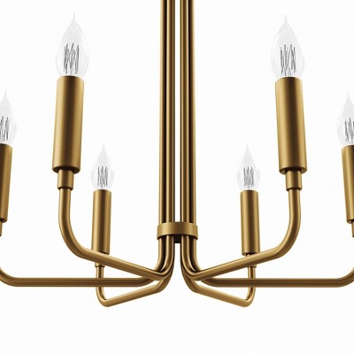 Elysian Satin Brass 6-Light Adjustable Chandelier