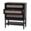 Baxton Studio Shirin Fabric and Wood 3 Drawer Chest Beige/Black - 3 of 4