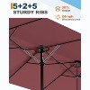 13Ft Large Patio Umbrella Outdoor Double-Sided Rectangle Market Umbrella ,Weather-Resistant Fabric, UV Protection, for Pool, and Garden - 4 of 4
