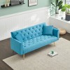 SKRAN 71 inch convertible love seat sofa, American retro velvet, suitable for small living room, bedroom, office - 4 of 4