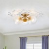 LLHZSY 18 3/25" 3-Light Modern Semi Flush Mount Ceiling Lights With Glass Globe Shade-Gold/Black - 2 of 4