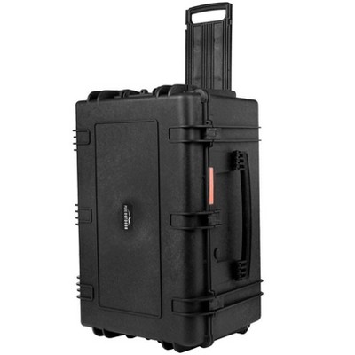 Black Weatherproof Polypropylene Hard Case with Wheels for Audio Equipment