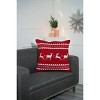 Tramull 24X24" Reindeer Blizzard Cozy Woven Throw Pillow,White+Red - 4 of 4