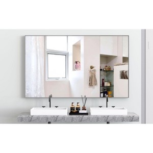 PAGED Modern Vanity Mirror, Bathroom Mirror with Aluminum Frame and Removable Tray, Wall Mirror for Bathroom, Bedroom - 1 of 4