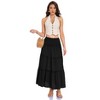 Women's Tiered Maxi Skirt High Waist Smocked Ruffled Boho Long Skirt - 2 of 4