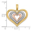 Black Bow Jewelry 14k Yellow Gold and Rose Gold with Rhodium Triple Heart Pendant, 21mm - 4 of 4
