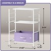Sorbus 2 Drawers Nightstand with Shelf - Steel Frame, Wood Top & Easy Pull Fabric Bins - Perfect for Home, Bedroom, Office & More - 3 of 4