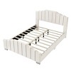 Okak Platform Bed Frame Velvet Upholstered Modern Bed with Vertical Channel Tufted Headboard Noise-Free No Springs Required - 2 of 4
