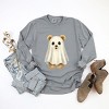 Watercolor Ghost Bear - Womens Garment Dyed Long Sleeve - 3 of 3