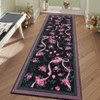 Floral Rugs for Living Room Bedroom Washable Bow Pattern Area Rug Non Slip Low Pile Indoor Home Decor Carpet - 2 of 4