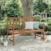 Greemotion 47.5" Borkum Outdoor Patio Acacia Garden Bench Natural: UV Protected, Weather-Resistant, Ergonomic Design - 2 of 4