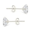 SHINE by Sterling Forever Sterling Silver Round Cut Prong Set Stud Earrings - 4 of 4