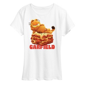 Women's - Garfield - Laying On Lasagna Short Sleeve Graphic T-Shirt - 1 of 4