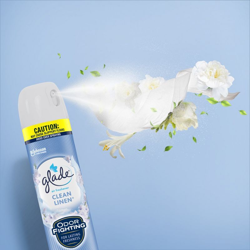 Glade Aerosol Room Spray Air Freshener - Clean Linen - 16.6oz/2pk, 3 of 15