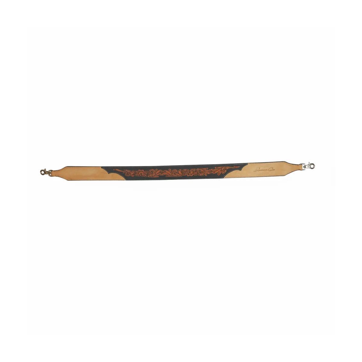 Professional's Choice Roughout Floral Black Leather Rope Can Strap - 38-42 Inch Length