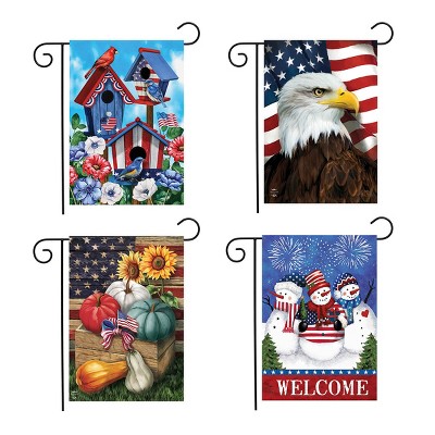 Briarwood Lane Everyday Bundle - Set of 4 - 12.5" X 18" Gift Set Briarwood Lane 1x1 Patriotic Garden Flag Bundle