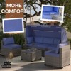 Jojoka 6PC Patio Furniture Set with Adjustable Canopy & Backrest, Rattan Outdoor Sectional Conversation Sofa for Yard Garden Deck - 2 of 4