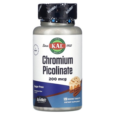 KAL Chromium Picolinate, Sugar Free, Cinnamon Bun, 200 mcg, 120 Micro Tablets