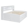 Whisen Full Size Wood Daybed with 2 Bedside Cabinets, Upper Shelves and 4 Drawers - 3 of 4