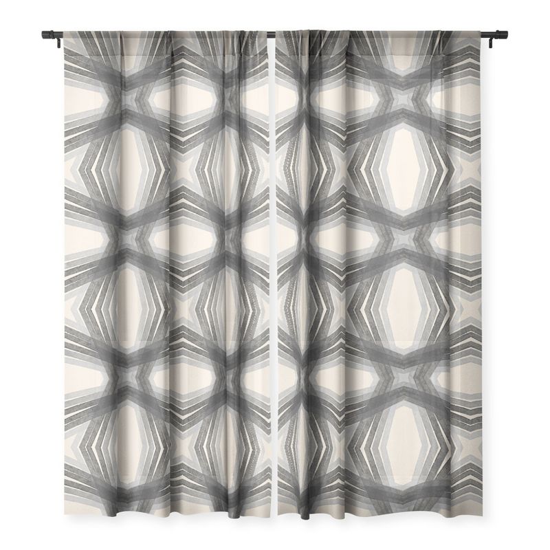 Sewzinski Modern Lines Grays Single Panel Sheer Window Curtain - Society6, 3 of 7
