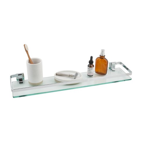 Glass Shelf With Rail Chrome - Organize It All: Wall-mounted Bathroom ...