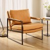 Modern Chair With Scratch-Resistant Upholstery, Yellow - 3 of 4