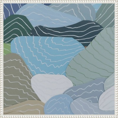 22"x22" Sylvie White Framed Abstract Landscape Canvas Art