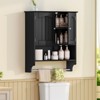 USIKEY Bathroom Wall Cabinet with Towel Bar, Bathroom Cabinet with Adjustable Shelf, Medicine Cabinet for Laundry Room, Living Room, Black - 2 of 4