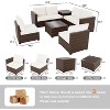 Outdoor Patio Furniture Set, PE Wicker Sectional Sofa Set with Cushions and Coffee Table, All-Weather Patio Conversation Set - 3 of 4