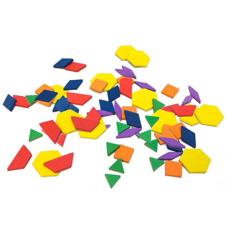 Junior Learning Rainbow Pattern Blocks, Magnetic, Assorted Colors, 100 Pieces, 4 of 5