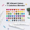 Ohuhu Markers Brush Chisel Tip: Water-Based 60 Colors Double Tipped Art Marker for Coloring Drawing Sketching Bullet with 1 Colorless Blender and Case - 4 of 4