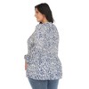 Plus Size Printed Peasant Blouse-White Mark - 3 of 4