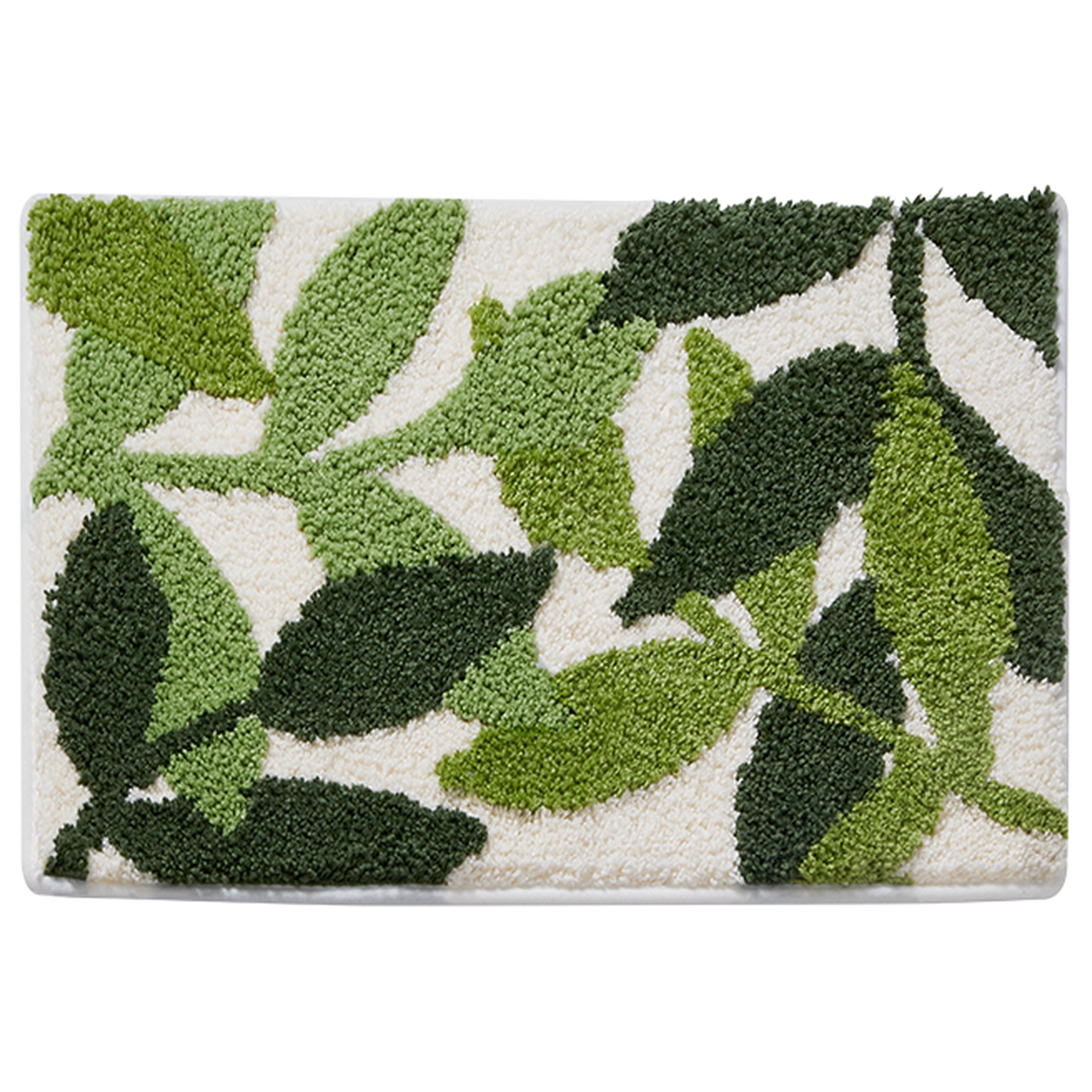 Unique Bargains Soft Plush & Fluffy Reversible Non-Slip Extra Thick Microfiber Printing Quick Dry Bathroom Mat Leaf-1 20" x 32"