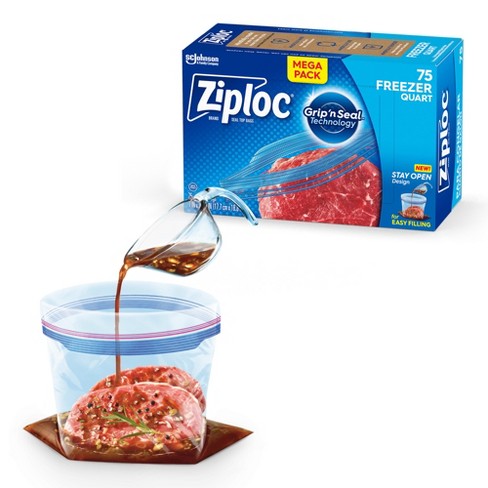 Ziploc Freezer Quart Bags With Grip 'n Seal Technology - 75ct : Target