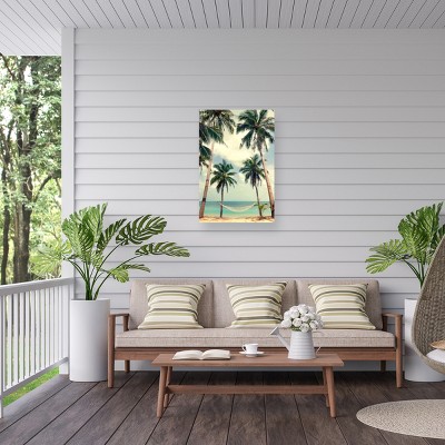 Palm Sky 3 Outdoor Canvas with Wood Frame
