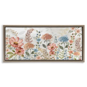 Stupell Industries Pastel Spring Florals Floating Frame Canvas Art - 1 of 4