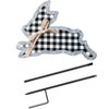 The Lakeside Collection Galvanized Gingham Bunny Stakes - 2 of 4
