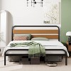 King Size Platform Bed Frame with Wood Headboard, Heavy Duty Metal Slat Support, Noise Free Design Mattress Foundation, Easy Installation, Brown - 3 of 4