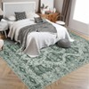 Vintage Rug Irregular Medallion Area Rug Ultra-Thin Non Slip Floral Print Indoor Mat for Living Room Dining Room Bedroom Farmhouse - 4 of 4