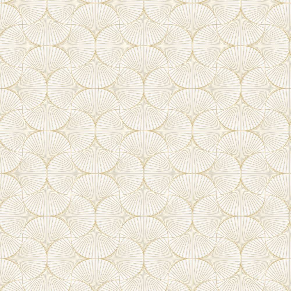 Photos - Wallpaper Tempaper & Co Gilded Scallop Non Pasted , Porcelain, 56'