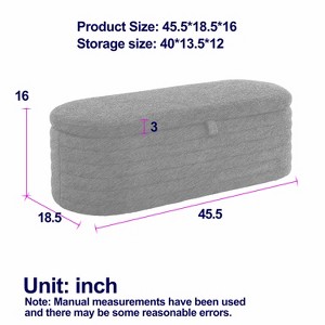 Vynxaria 45.5" Upholstered Storage Ottoman Bench ¨C Stylish & Functional Seating Solution - 1 of 1