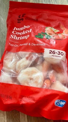 Save on Giant Cooked Tail-On Shrimp Extra Large 26-30 ct per lb