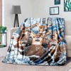 Lomsoe Christmas Winter Deer Print Flannel Blanket - All Seasons Soft and Warm Throw Blanket for Bed, Napping, Camping, Travel, Office - 4 of 4