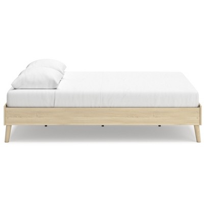Light Brown Queen Wood Platform Bed with Storage