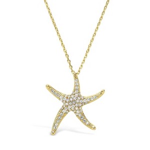 SHINE by Sterling Forever CZ Starfish Pendant Necklace - 1 of 3