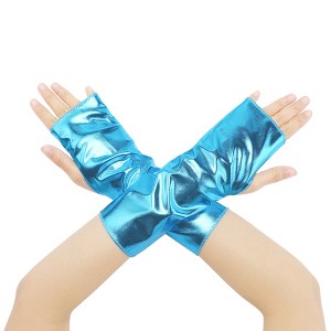 INSPIRE CHIC Women's Fingerless Shiny Lightweight Gloves 1 Pair - 1 of 4