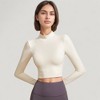 Anna-Kaci Active Women's Long Sleeve Crop Top with High Neck and Open Back Design - 3 of 4